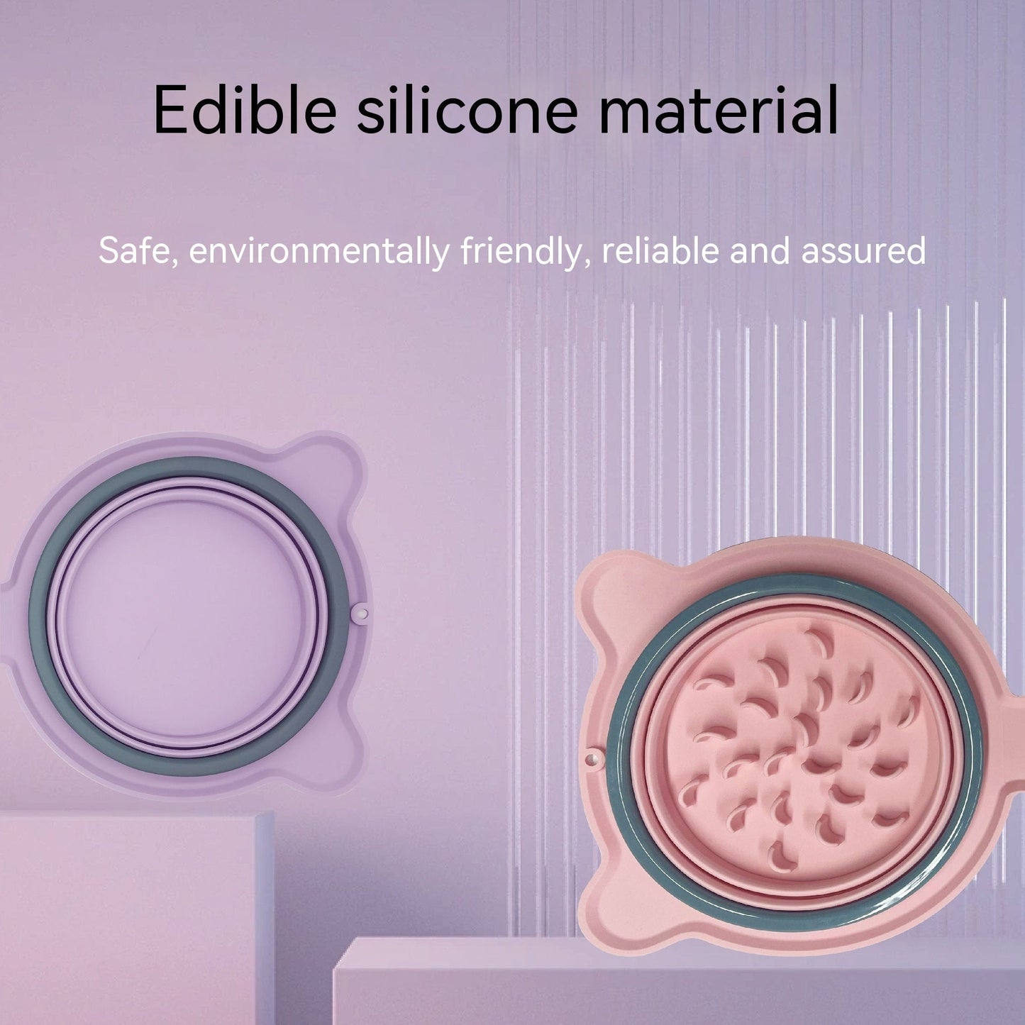 Foldable Silicone Double Food Bowls