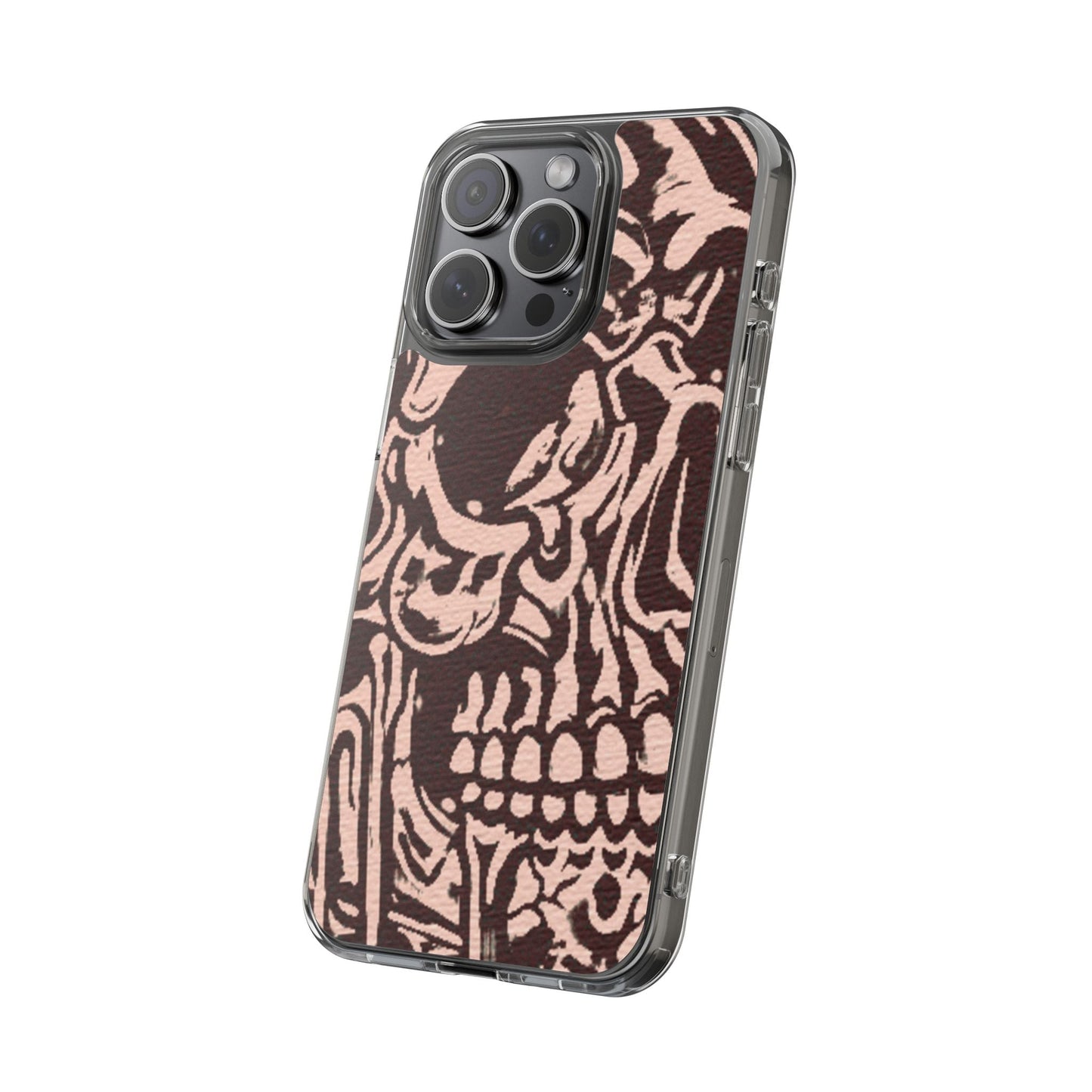 Gothic Abstract Skull Clear Phone Case