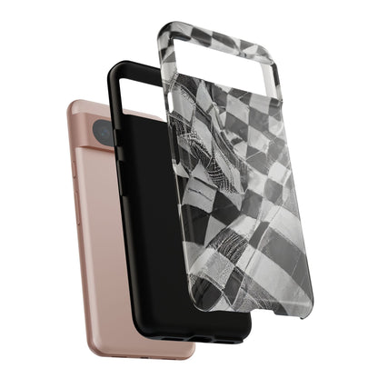 Abstract Checker Print Tough Phone Case