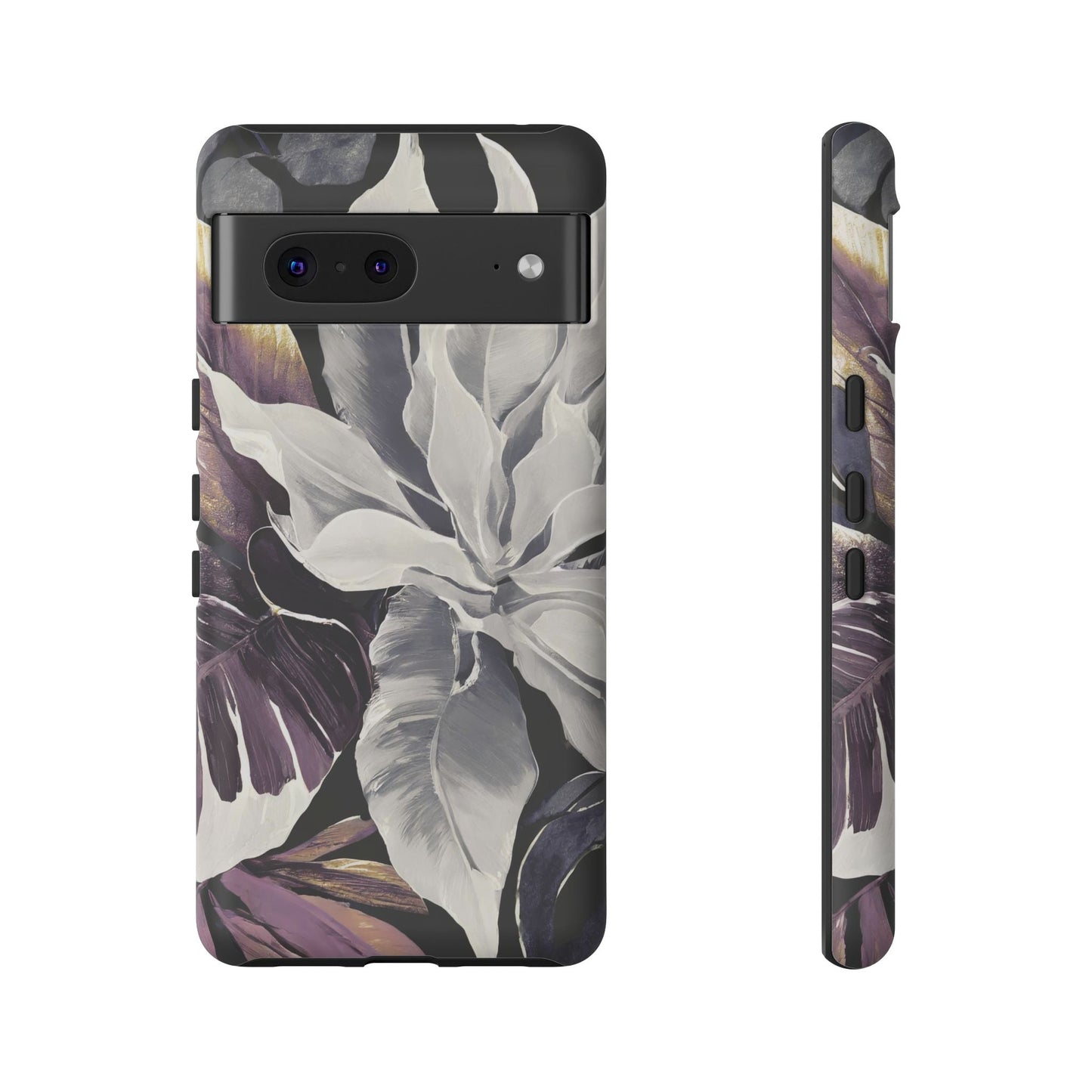 White & Plum Floral Tough Phone Case