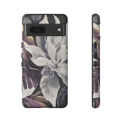 White & Plum Floral Tough Phone Case
