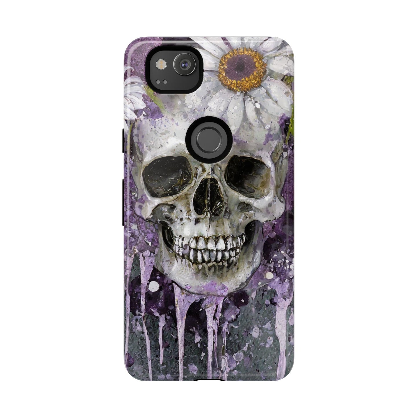 Plum Skull and Daisy Tough Phone Case
