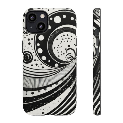 Artistic Black & White Swirl Tough Phone Case