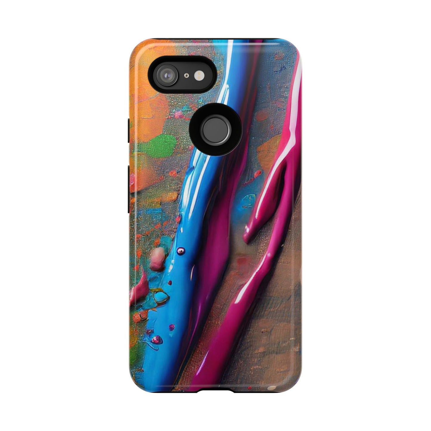 Colorful Artistic Paint Splatter Tough Phone Case