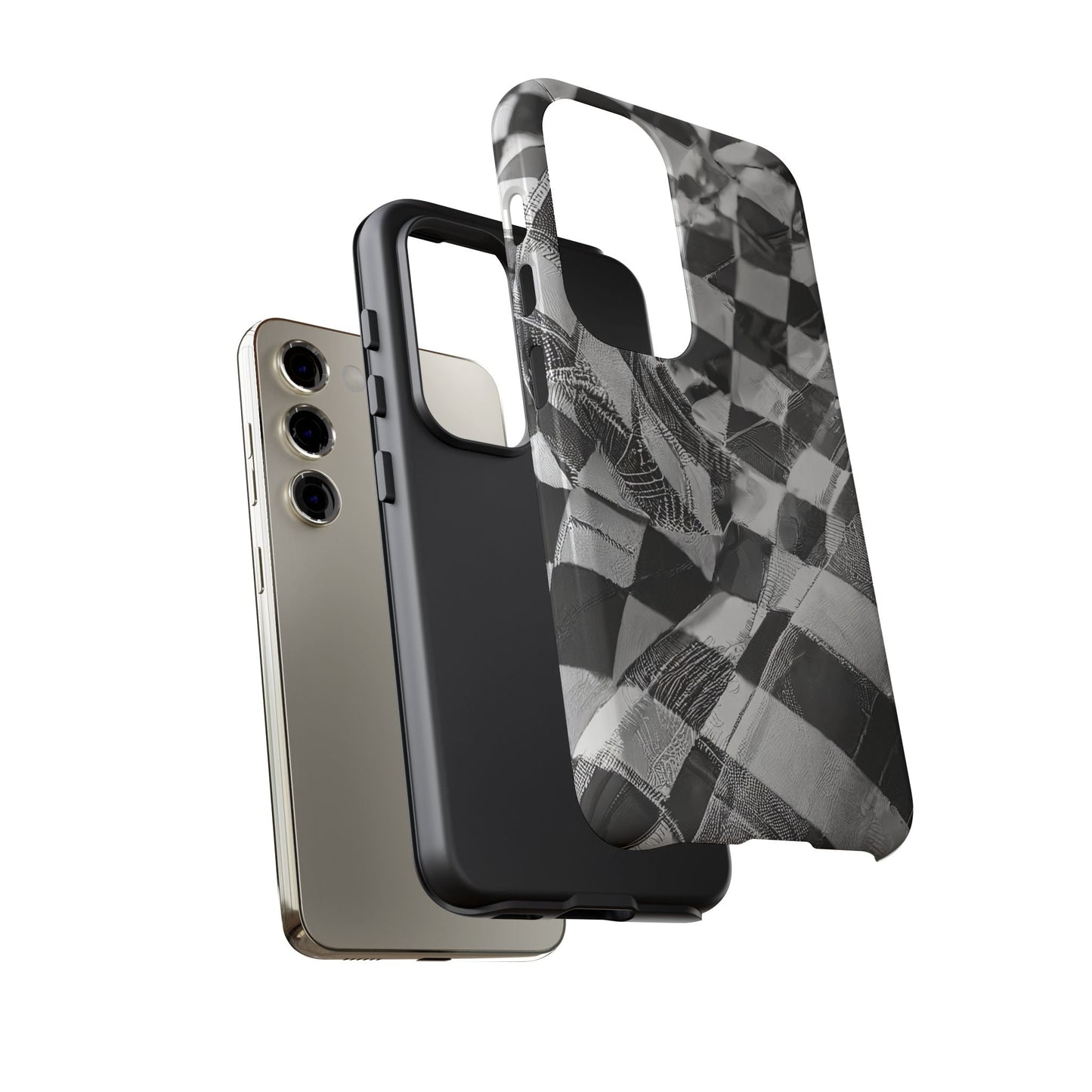 Abstract Checker Print Tough Phone Case