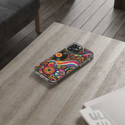 Colorful Vinyl Record Clear Phone Case