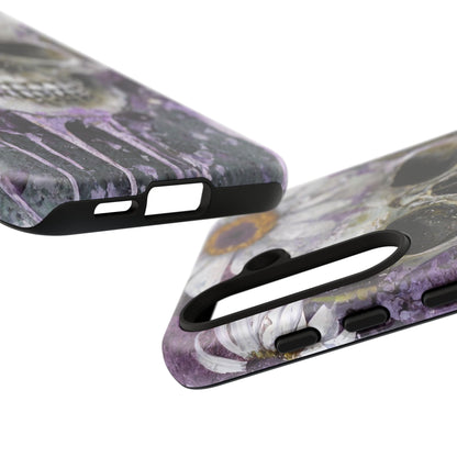 Plum Skull and Daisy Tough Phone Case
