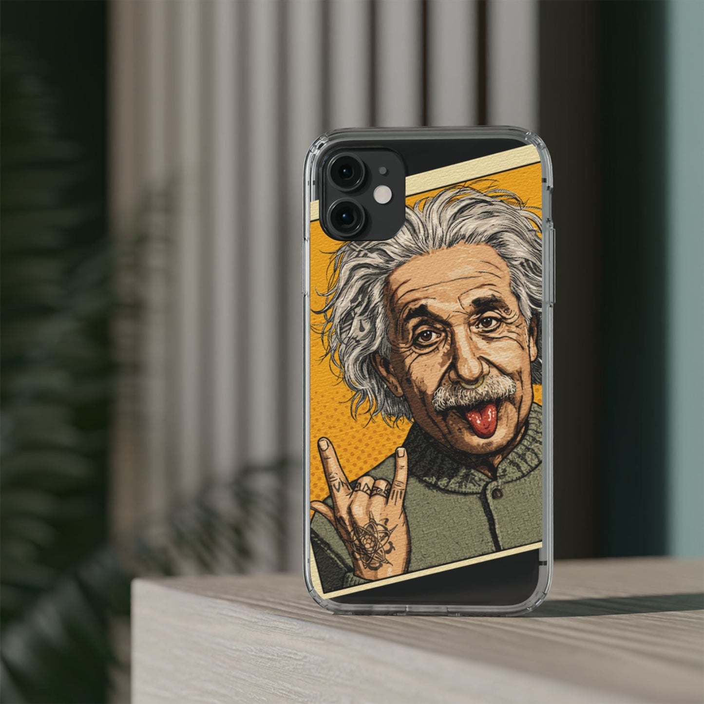 Edgy Einstein Clear Phone Cases