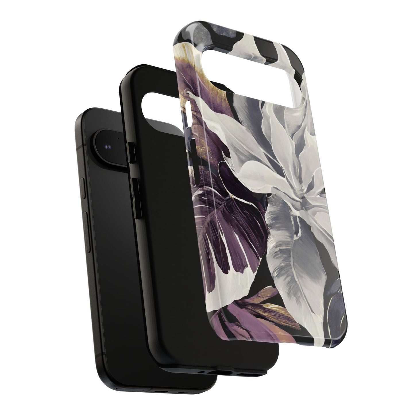 White & Plum Floral Tough Phone Case