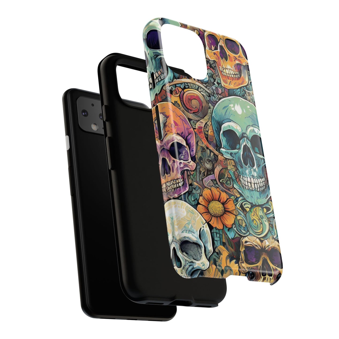 Artistic Skull Collage Tough Phone Case