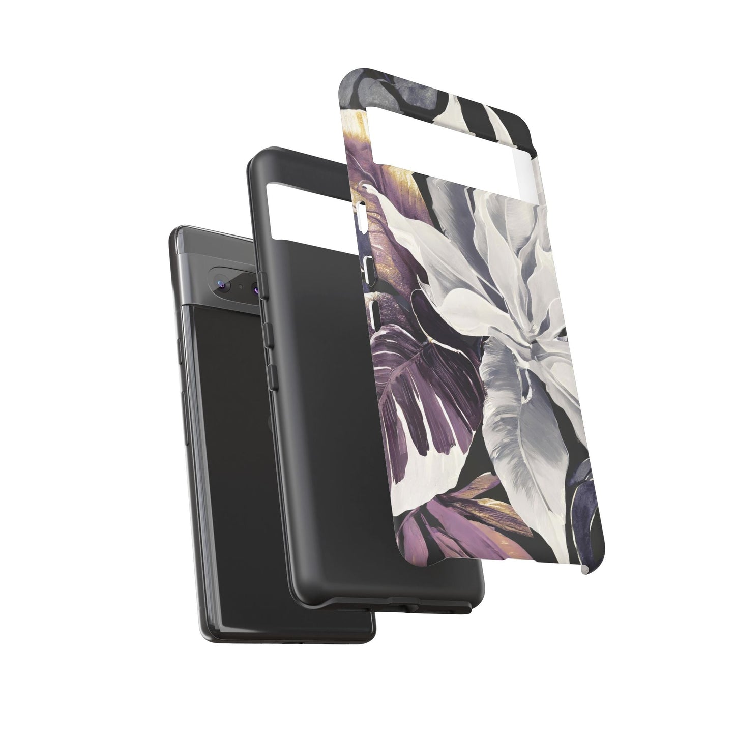White & Plum Floral Tough Phone Case