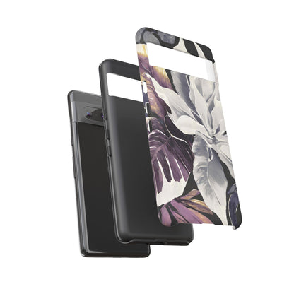 White & Plum Floral Tough Phone Case