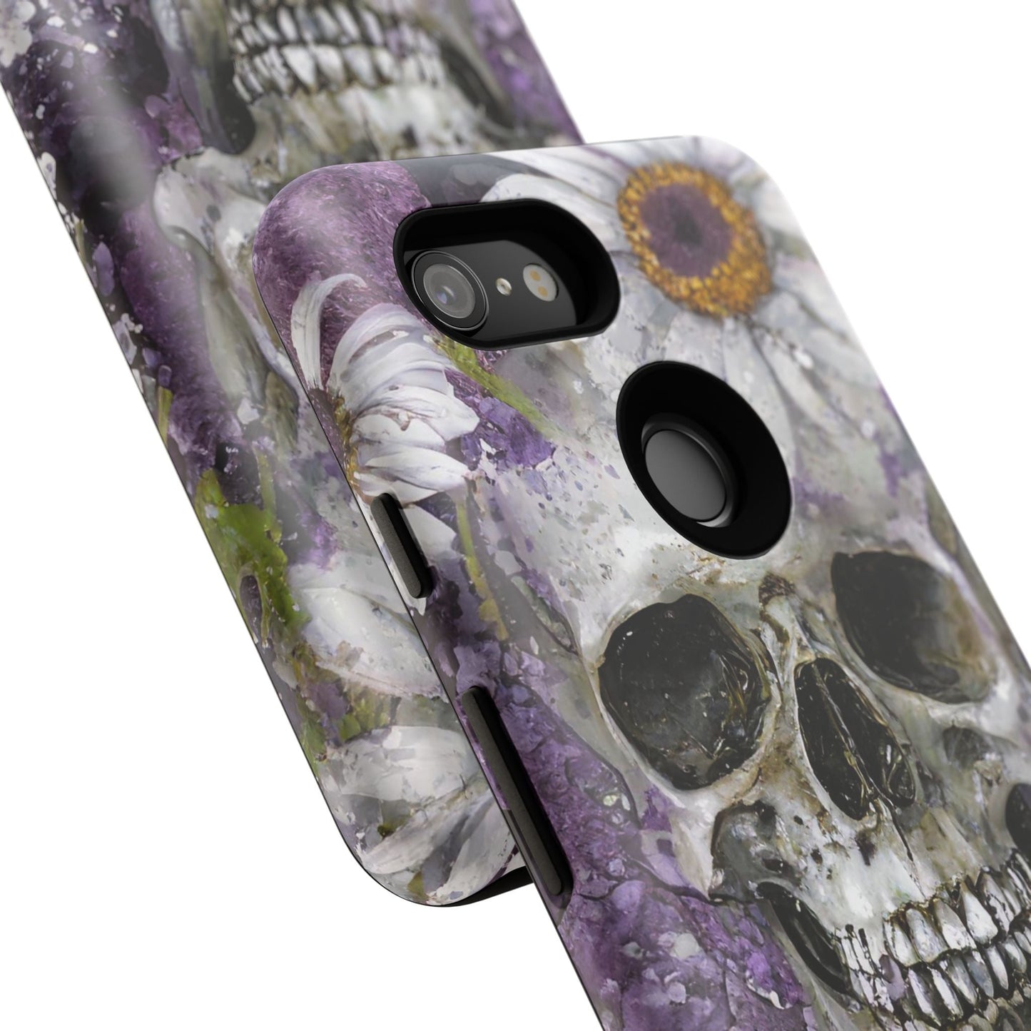Plum Skull and Daisy Tough Phone Case