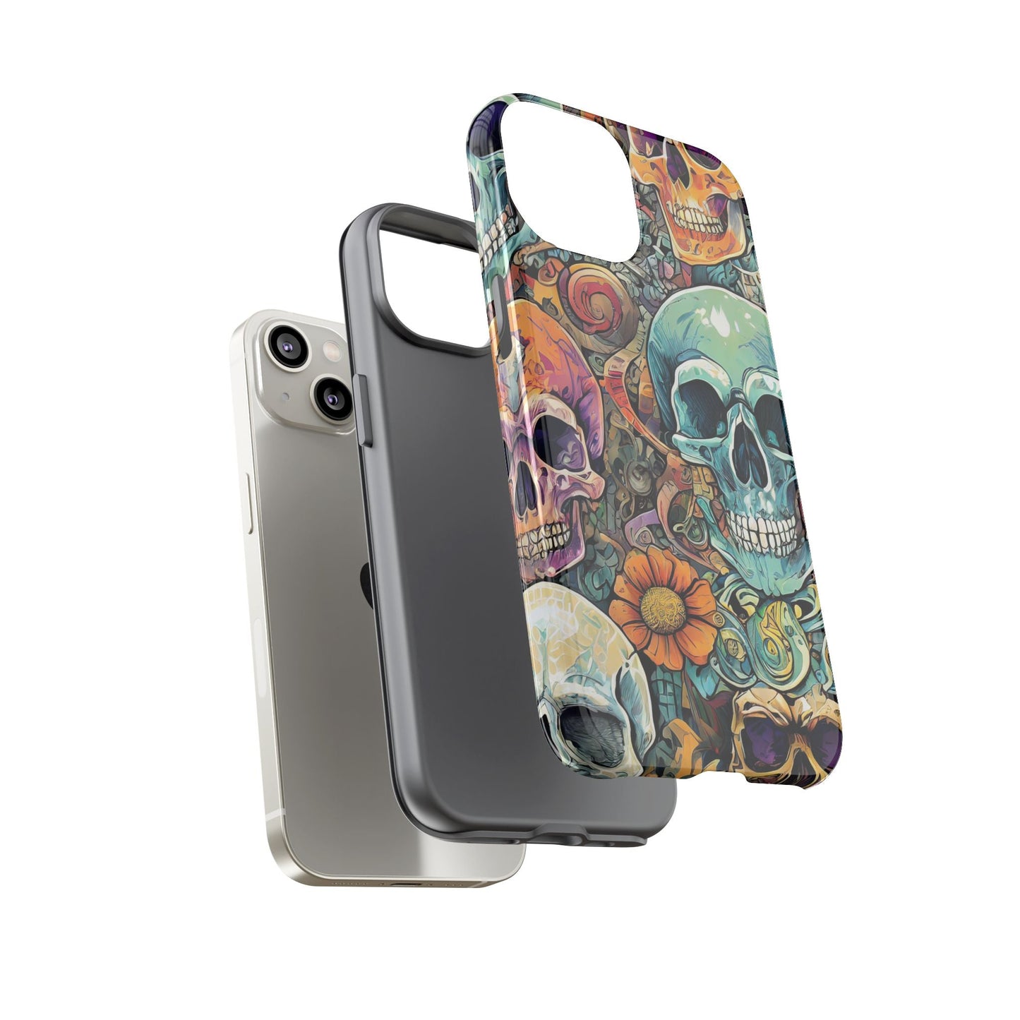 Artistic Skull Collage Tough Phone Case