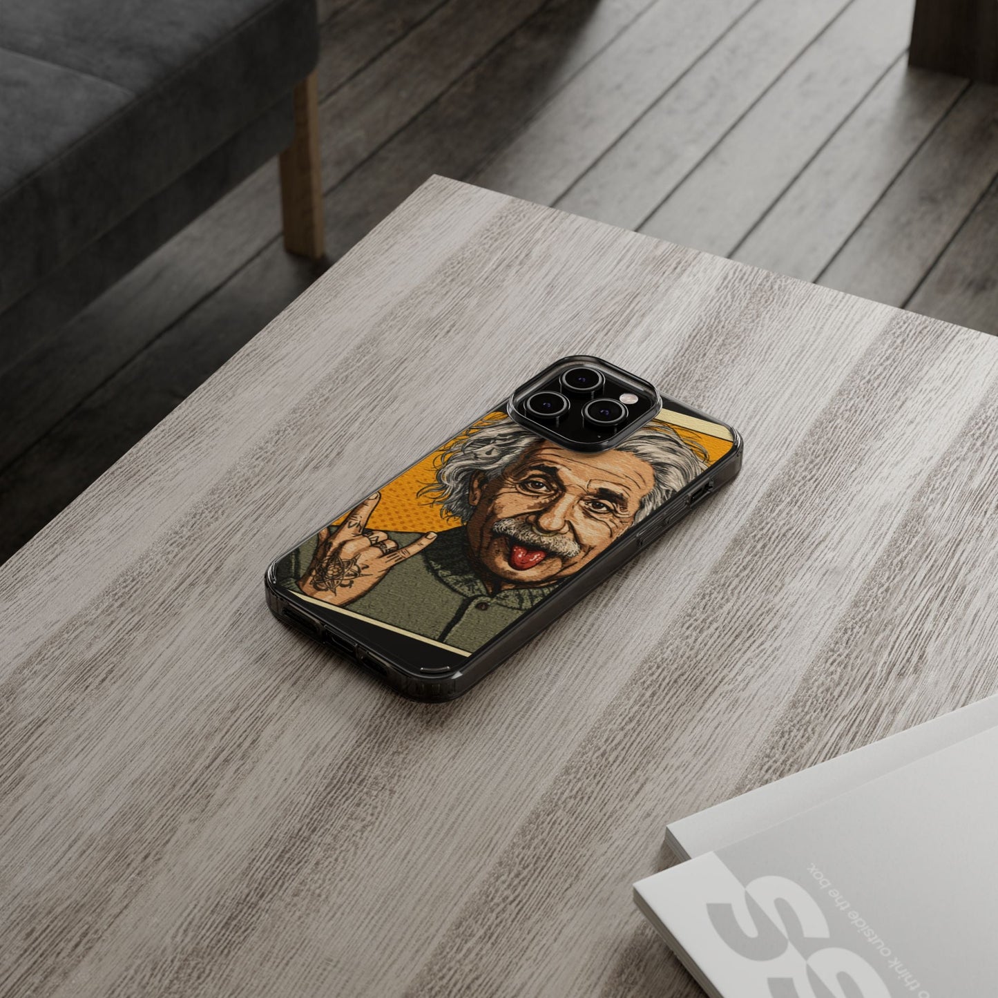 Edgy Einstein Clear Phone Cases