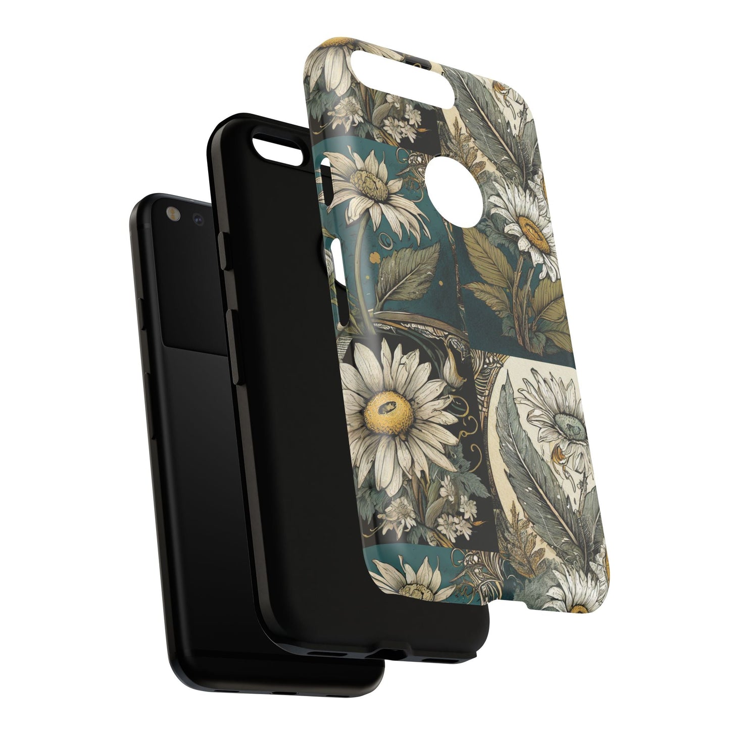 Abstract Teal Daisy Tough Phone Case