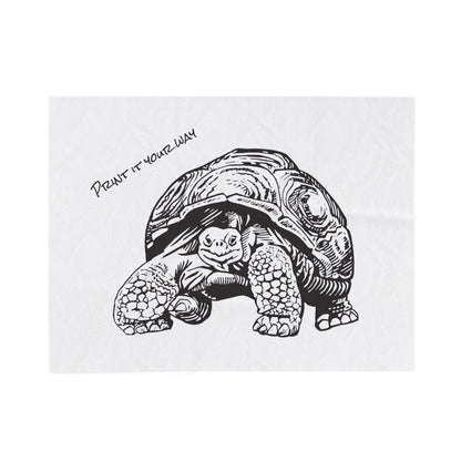 Customizable Illustrated Tortoise Plush Throw