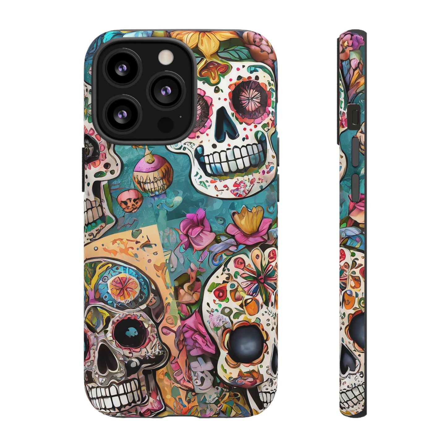 Vibrant Sugar Skull Tough Phone Case