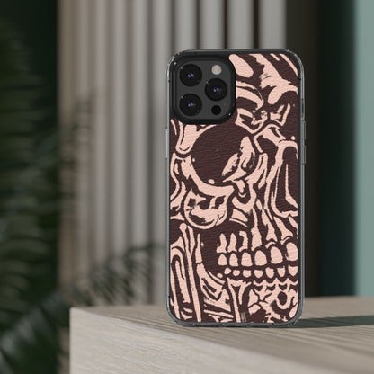 Gothic Abstract Skull Clear Phone Case