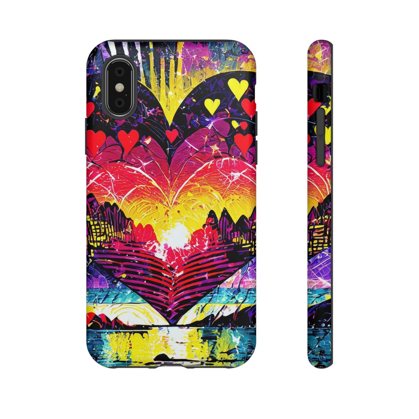 Vibrant Heart Sunset Tough Phone Case