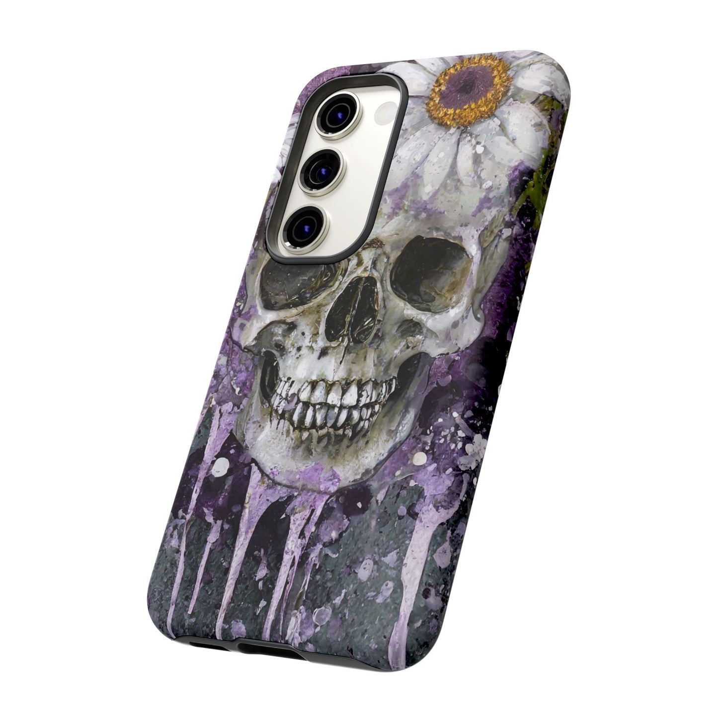 Plum Skull and Daisy Tough Phone Case