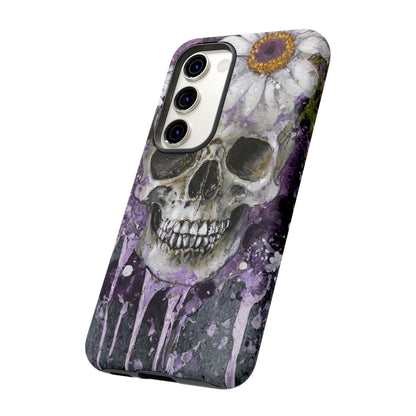 Plum Skull and Daisy Tough Phone Case