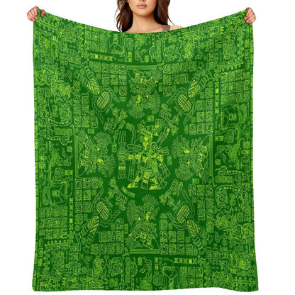 Mayan Spring GREEN Throw Blanket