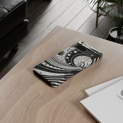 Artistic Black & White Swirl Tough Phone Case