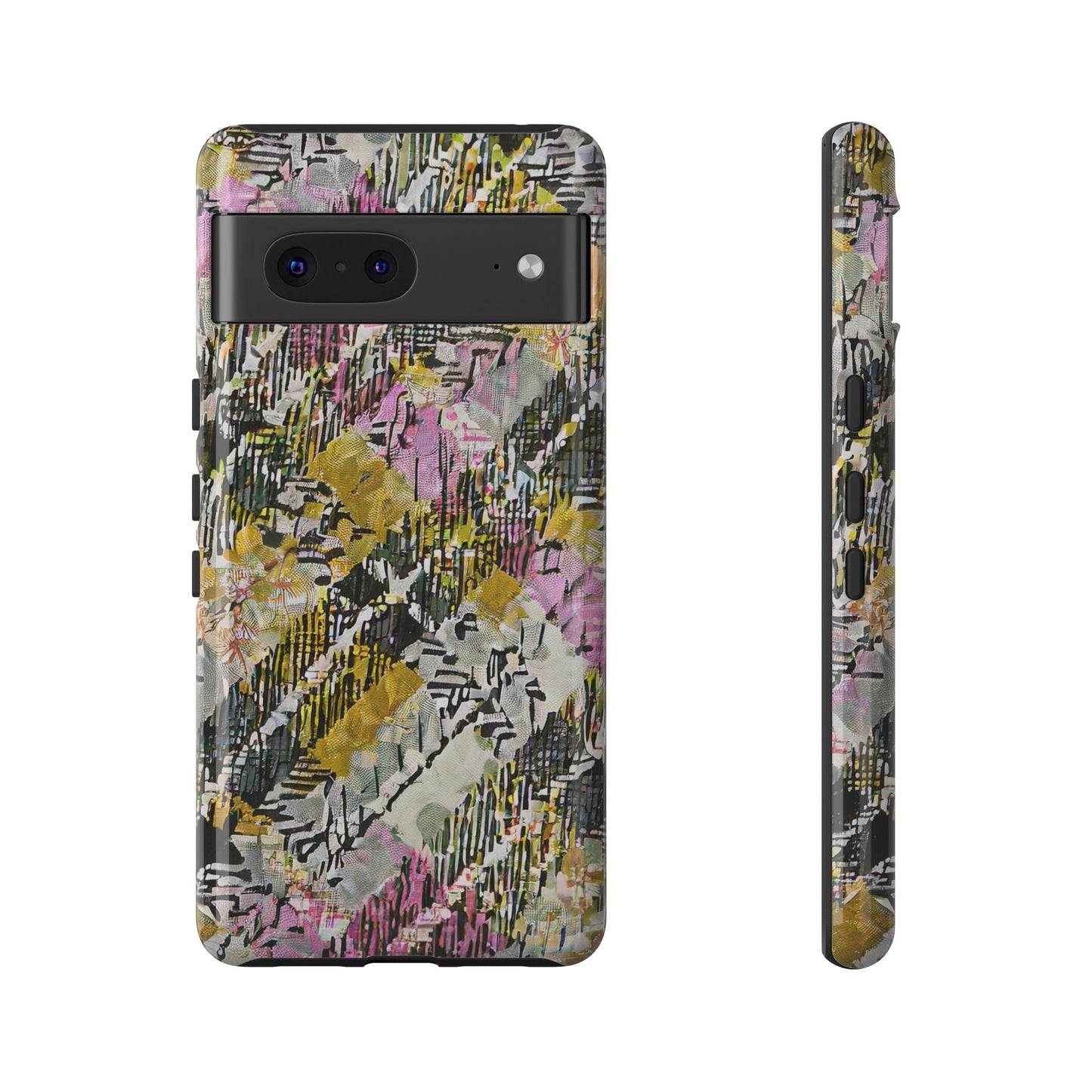 Purple Plaid Floral Artistic Tough Phone Case
