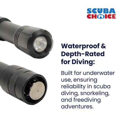 Palantic Pro-One Aluminum LED Dive Light Torch w/ Mask Mount