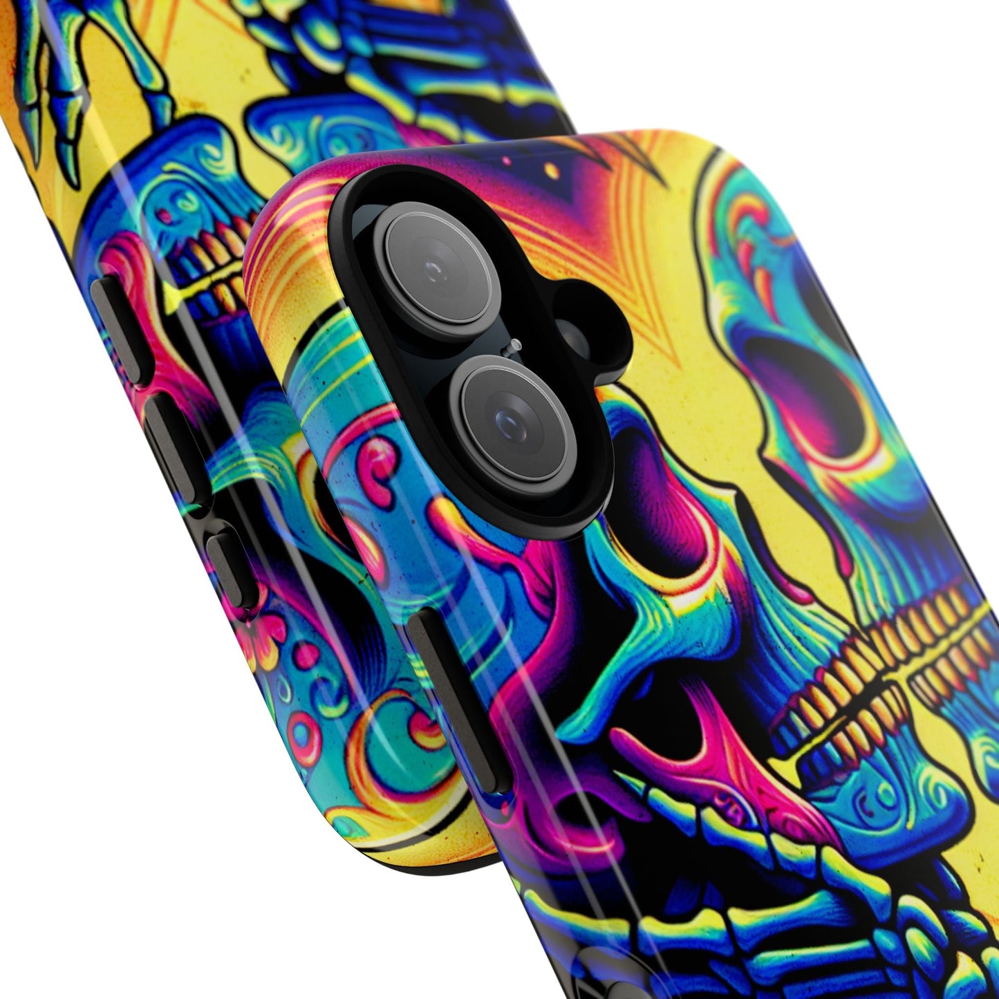 Colorful Skull Couple Tough Phone Case