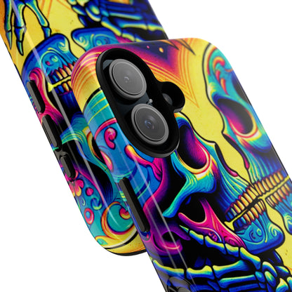 Colorful Skull Couple Tough Phone Case