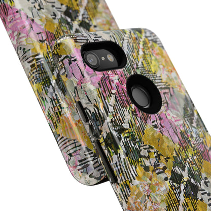 Purple Plaid Floral Artistic Tough Phone Case