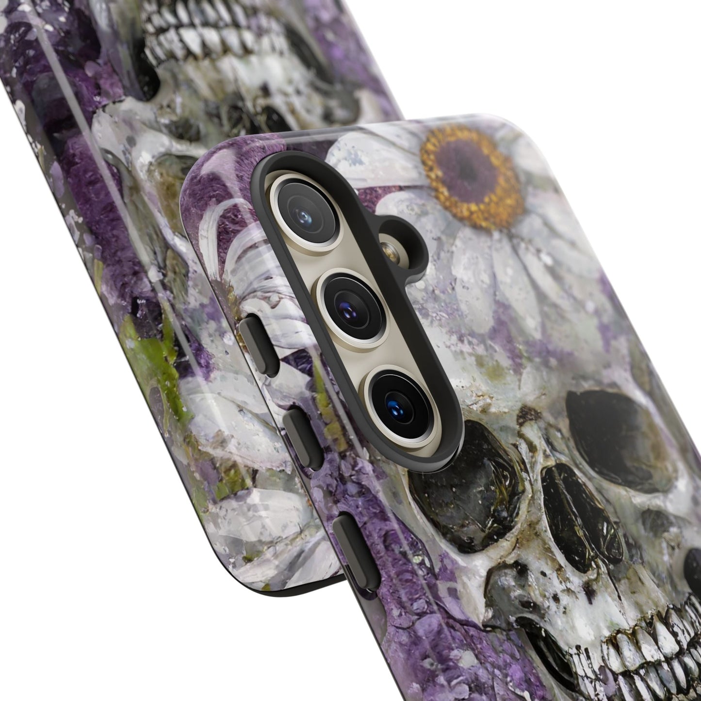 Plum Skull and Daisy Tough Phone Case