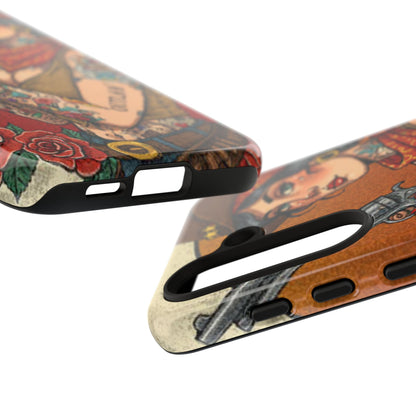 Vintage Western Tough Phone Case with Outlaw Design