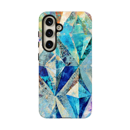 Diamond Blue Abstract Tough Phone Case