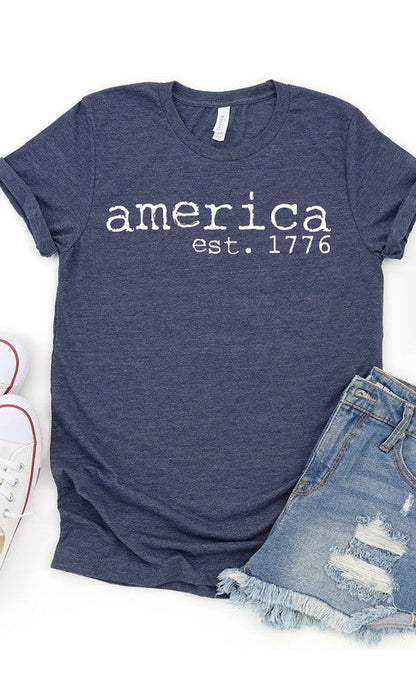 America est 1766 Patriotic Plus Size Graphic Tee