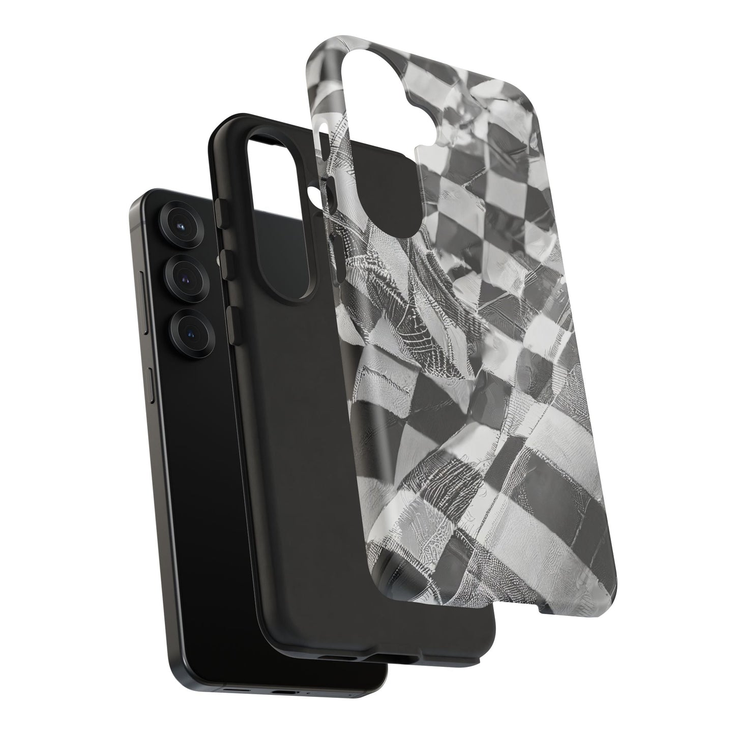 Abstract Checker Print Tough Phone Case