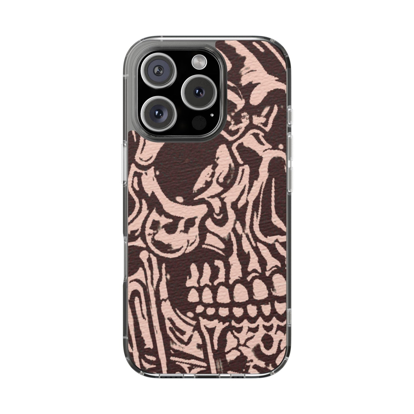 Gothic Abstract Skull Clear Phone Case