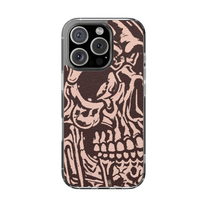 Gothic Abstract Skull Clear Phone Case