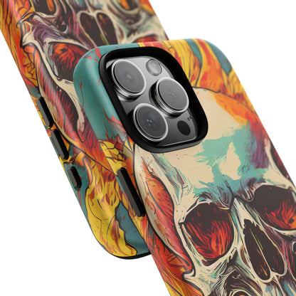 Flaming Skull Tough Phone Case