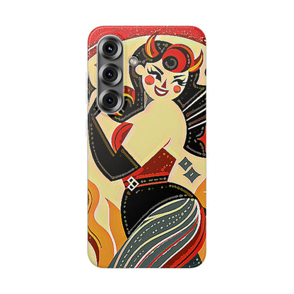 Red & Black Female Devil Flexi Phone Case