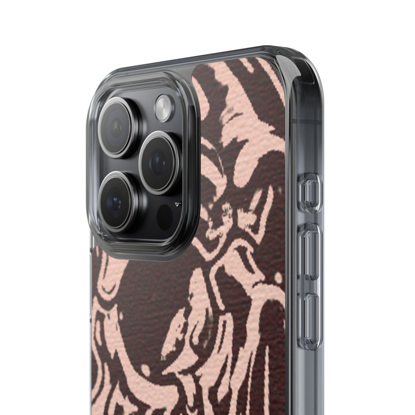 Gothic Abstract Skull Clear Phone Case