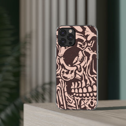 Gothic Abstract Skull Clear Phone Case