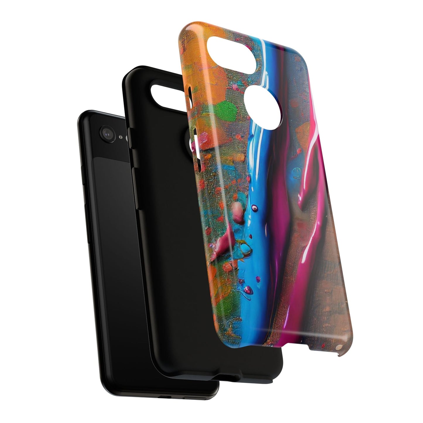 Colorful Artistic Paint Splatter Tough Phone Case