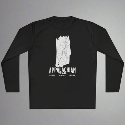Appalachian Trail White Blaze Map Unisex Fit Tech Sport  Long Sleeve Performance Shirt