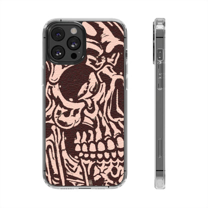 Gothic Abstract Skull Clear Phone Case