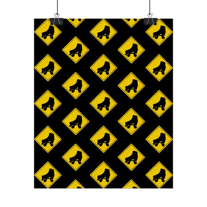 Warning Skater Rolled Poster