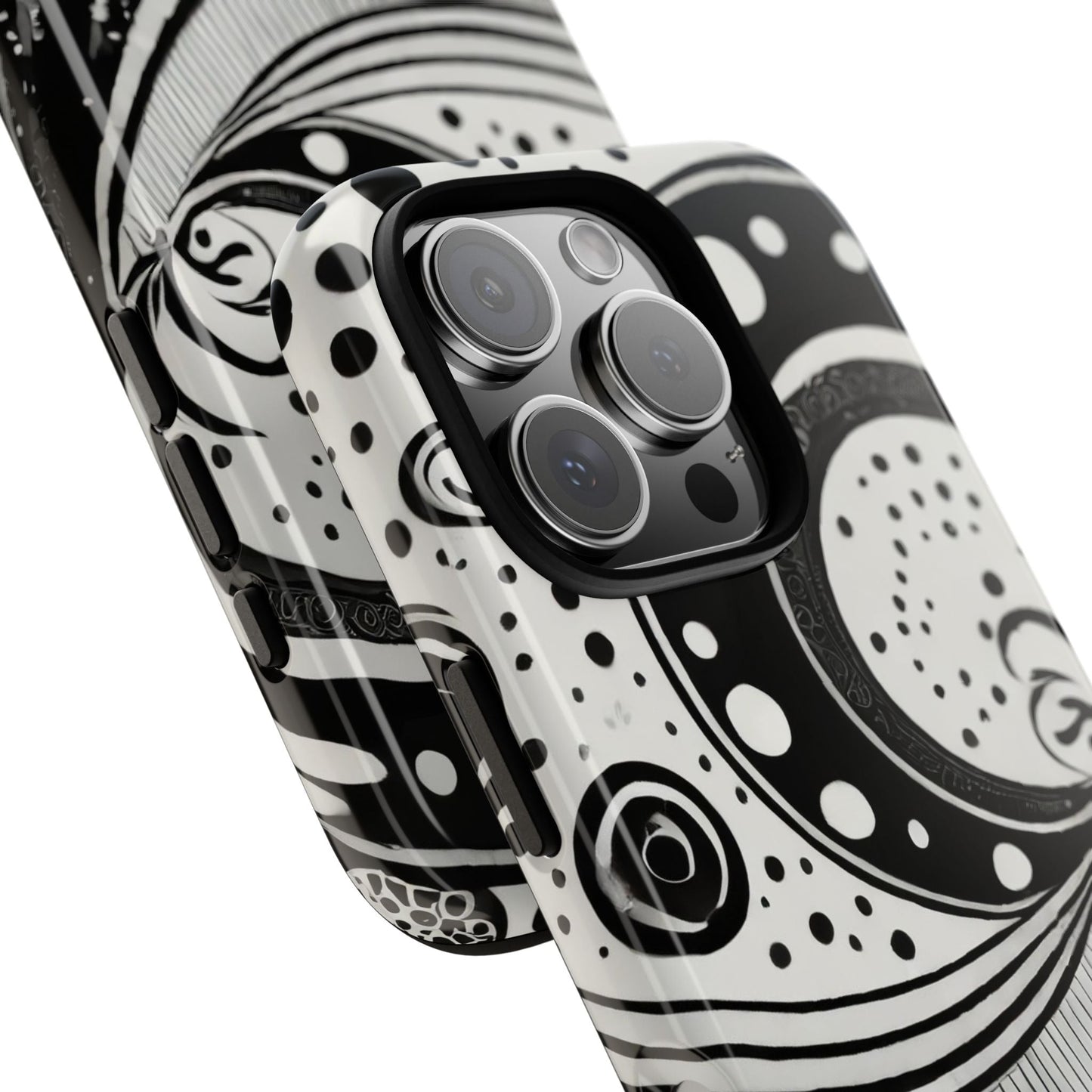 Artistic Black & White Swirl Tough Phone Case