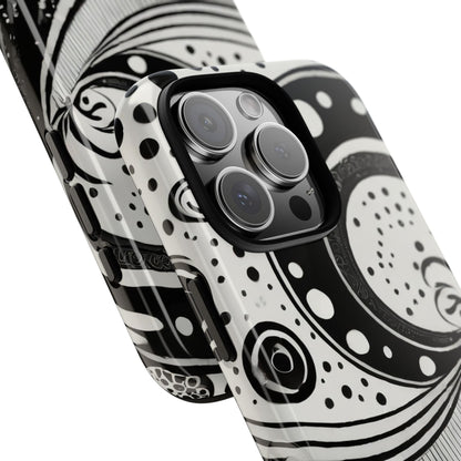 Artistic Black & White Swirl Tough Phone Case